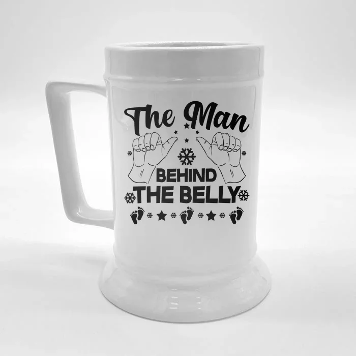 The Man Behind The Belly New Dad Front & Back Beer Stein