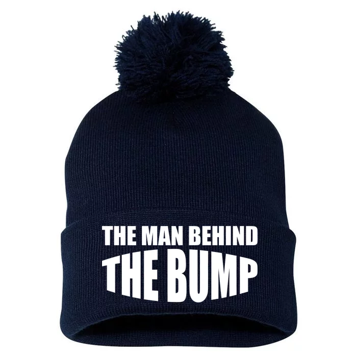 The Man Behind the Bump Pregnant Wife Daddy Pom Pom 12in Knit Beanie