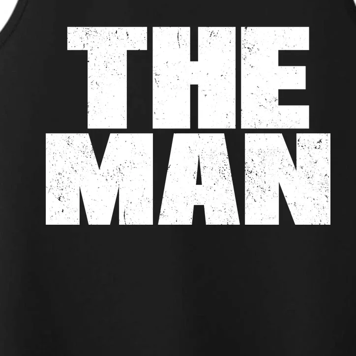 The Man Distressed Logo Performance Tank