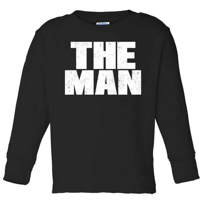 The Man Distressed Logo Toddler Long Sleeve Shirt