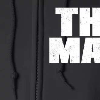 The Man Distressed Logo Full Zip Hoodie