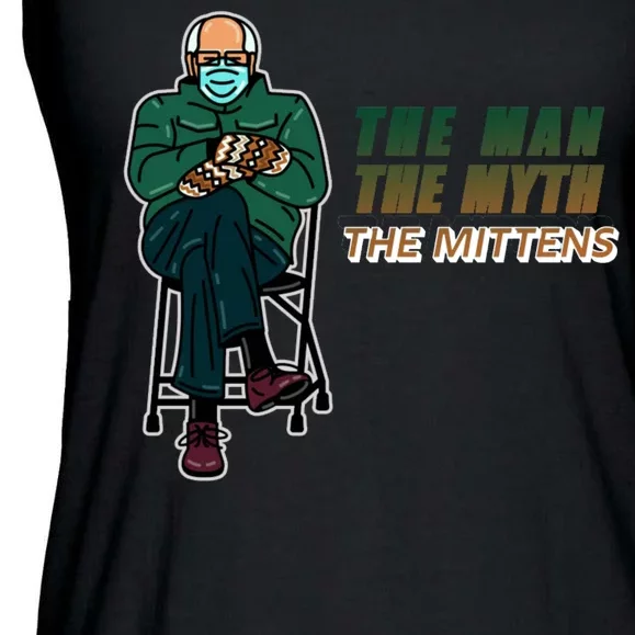 The Man Myth The Mittens Bernie Sanders Ladies Essential Flowy Tank