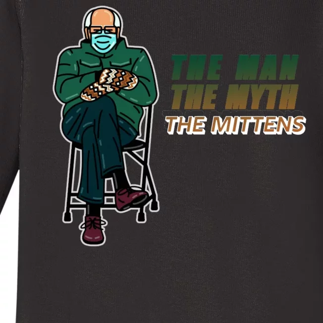 The Man Myth The Mittens Bernie Sanders Baby Long Sleeve Bodysuit