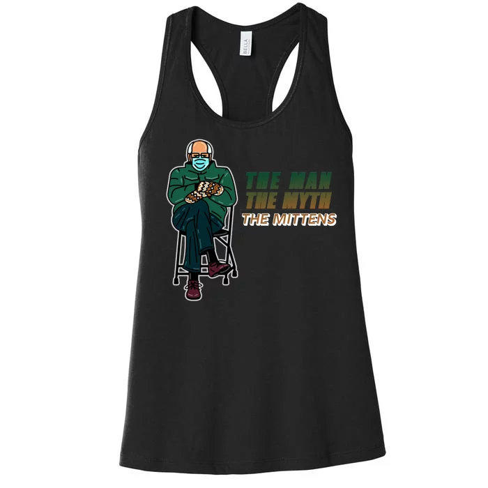 The Man Myth The Mittens Bernie Sanders Women's Racerback Tank