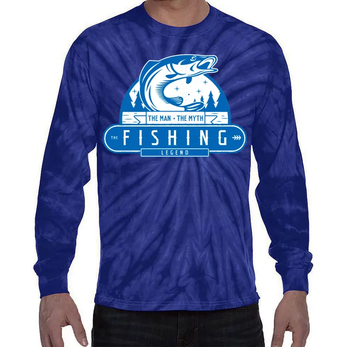 The Man The Myth The Fishing Legend Tie-Dye Long Sleeve Shirt