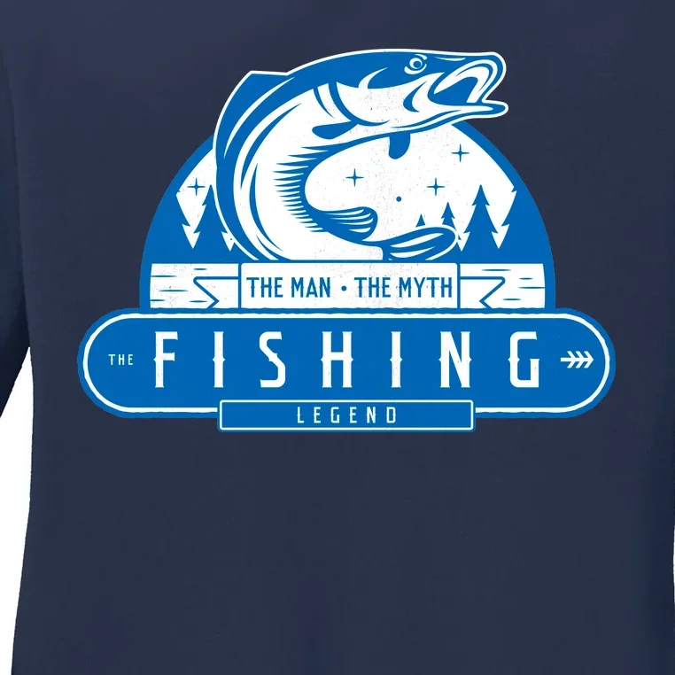 The Man The Myth The Fishing Legend Ladies Long Sleeve Shirt