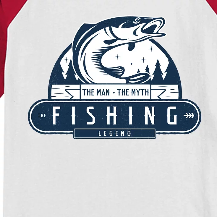 The Man The Myth The Fishing Legend Kids Colorblock Raglan Jersey