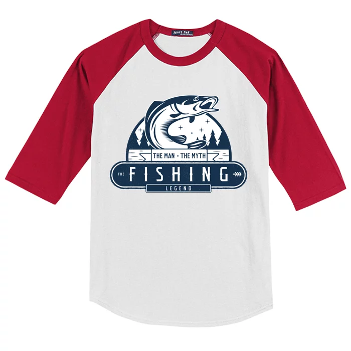 The Man The Myth The Fishing Legend Kids Colorblock Raglan Jersey