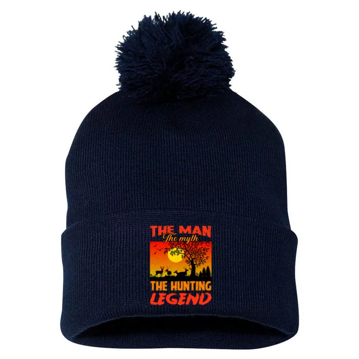 The Man The Myth The Hunting Legend Pom Pom 12in Knit Beanie