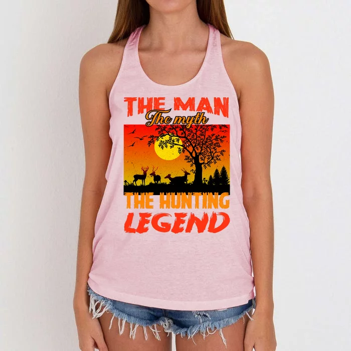 The Man The Myth The Hunting Legend Women's Knotted Racerback Tank