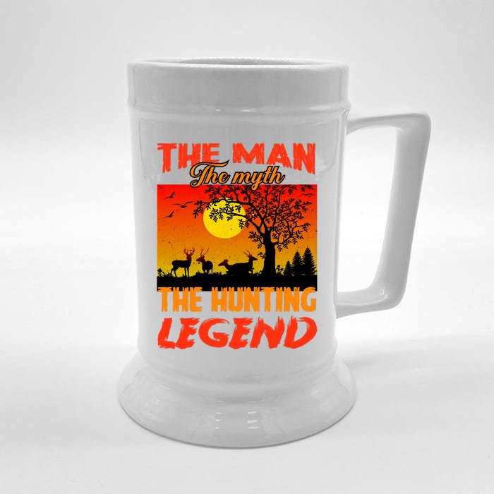 The Man The Myth The Hunting Legend Front & Back Beer Stein