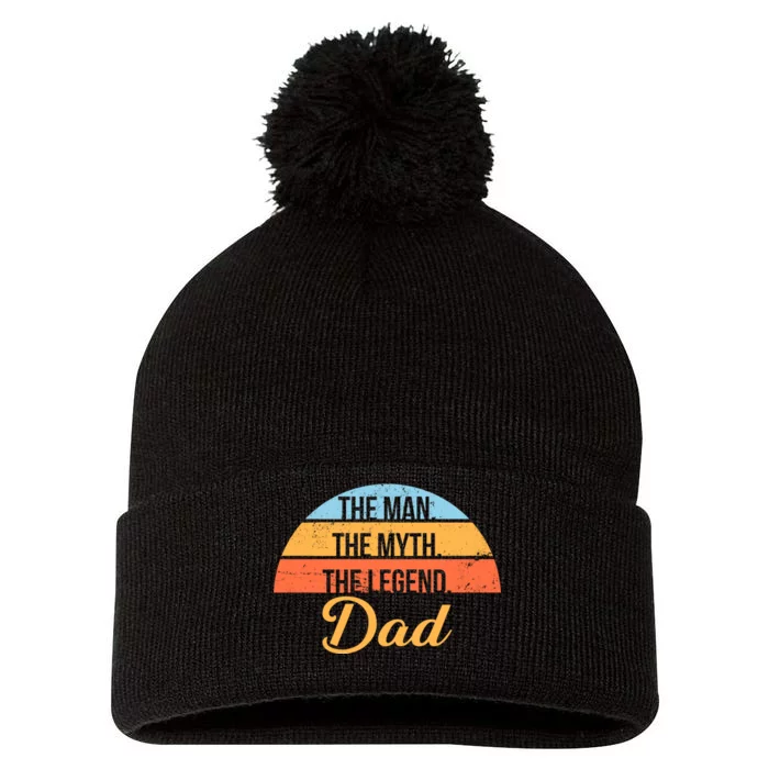 The Man The Myth The Legend Dad Pom Pom 12in Knit Beanie