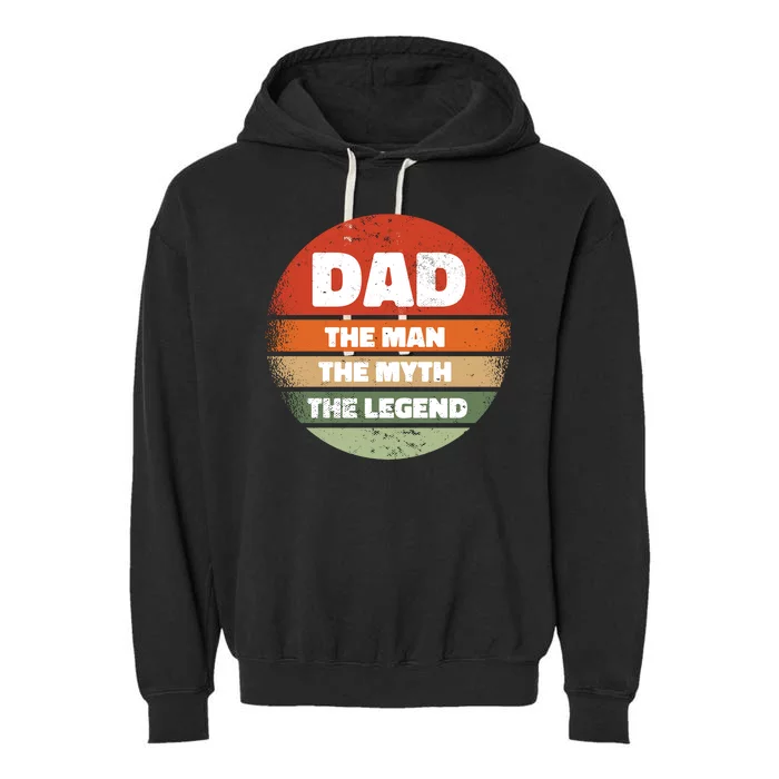 The Man The Myth The Legend Dad Retro Garment-Dyed Fleece Hoodie