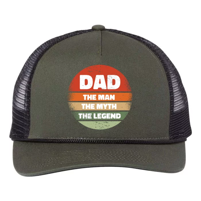 The Man The Myth The Legend Dad Retro Retro Rope Trucker Hat Cap