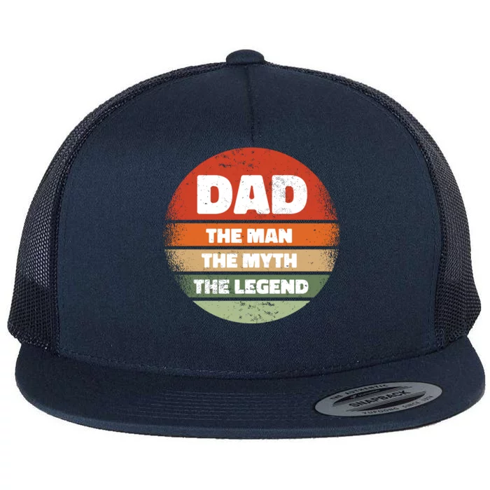 The Man The Myth The Legend Dad Retro Flat Bill Trucker Hat