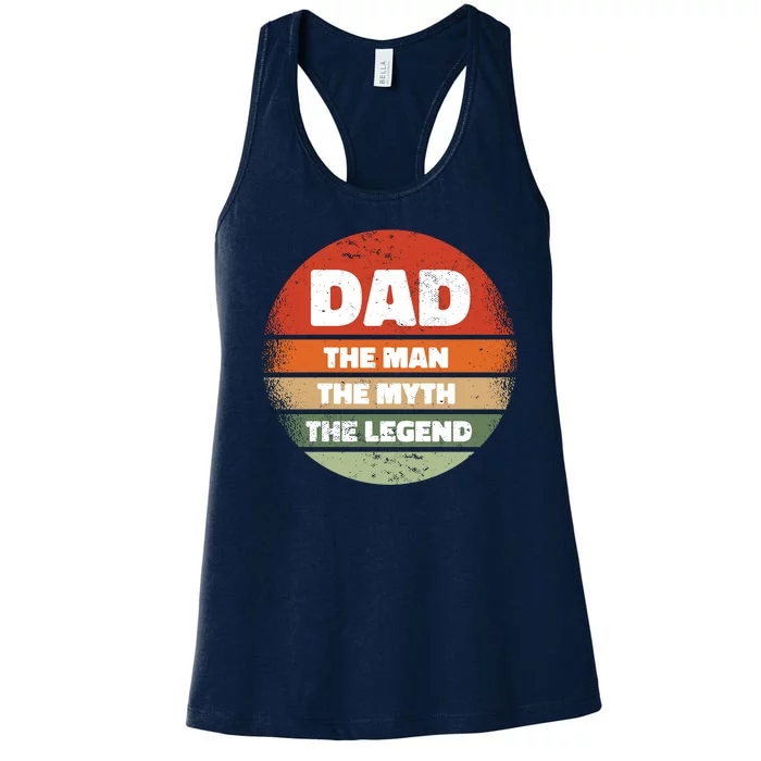 The Man The Myth The Legend Dad Retro Women's Racerback Tank