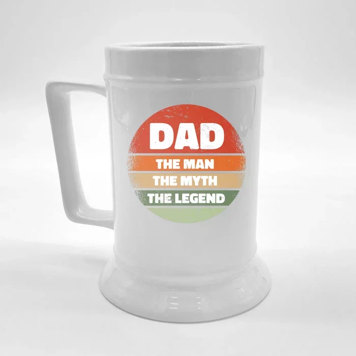 The Man The Myth The Legend Dad Retro Front & Back Beer Stein