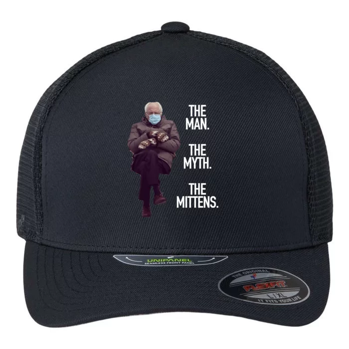 The Man The Myth The Mittens Bernie Meme Flexfit Unipanel Trucker Cap