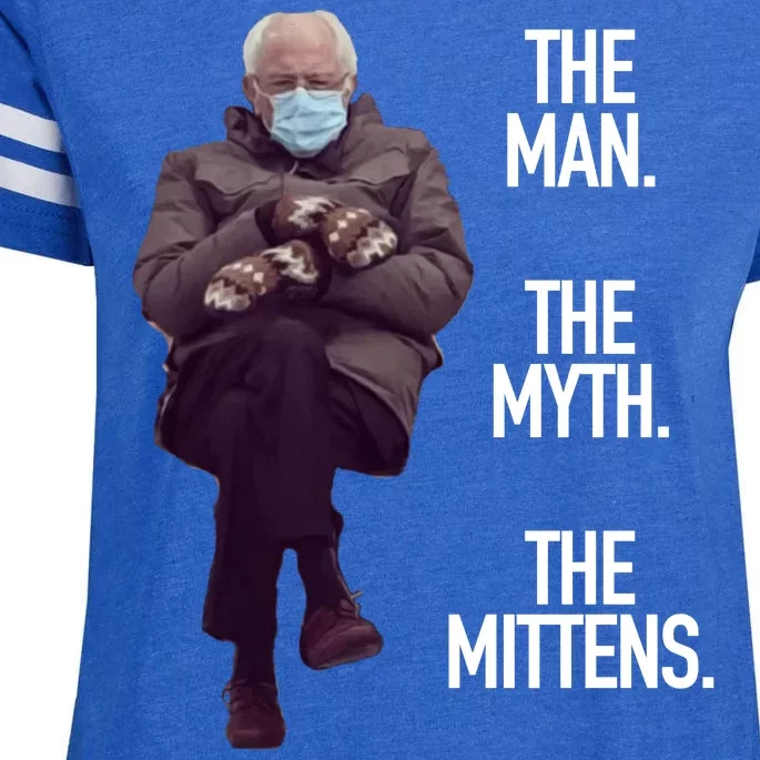 The Man The Myth The Mittens Bernie Meme Enza Ladies Jersey Football T-Shirt