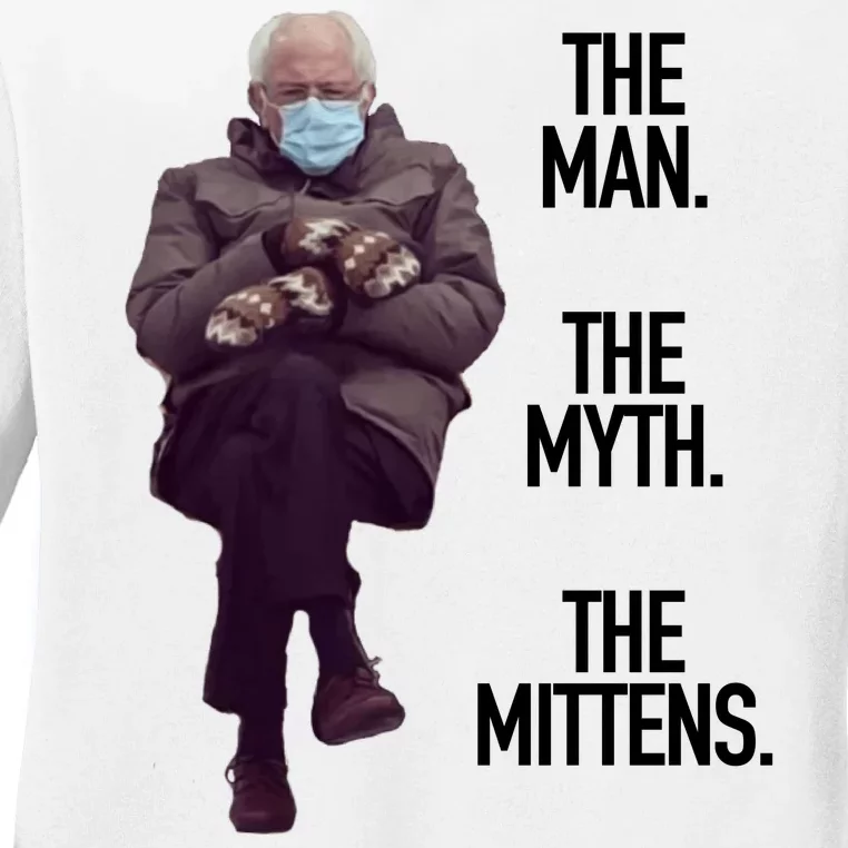 The Man The Myth The Mittens Bernie Meme Ladies Long Sleeve Shirt