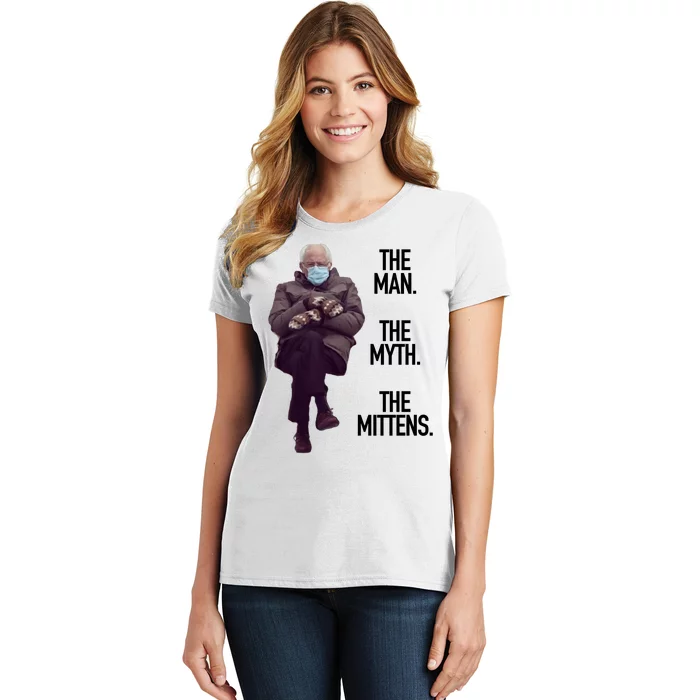 The Man The Myth The Mittens Bernie Meme Women's T-Shirt