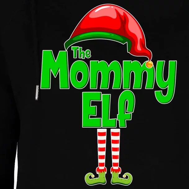 The Mommy Elf Christmas Womens Funnel Neck Pullover Hood