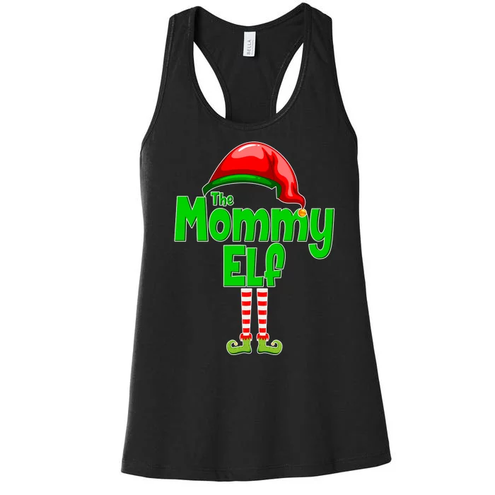 The Mommy Elf Christmas Women's Racerback Tank