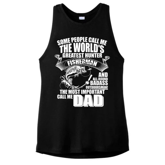 The Most Important Call Me Dad Fisherman Ladies Tri-Blend Wicking Tank