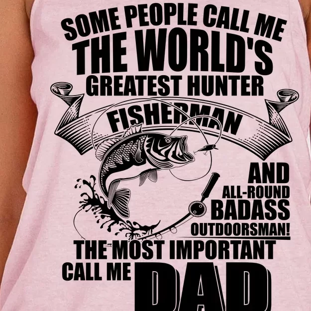 The Most Important Call Me Dad Fisherman Women's Knotted Racerback Tank