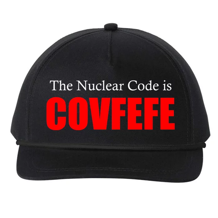 The Nuclear Code is Covfefe Funny Tweet Snapback Five-Panel Rope Hat