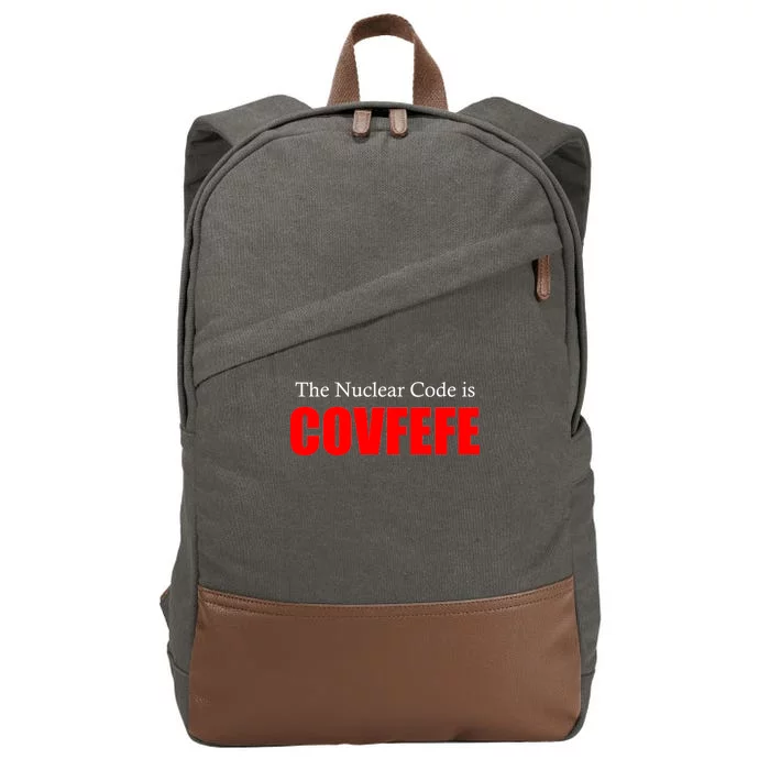 The Nuclear Code is Covfefe Funny Tweet Cotton Canvas Backpack