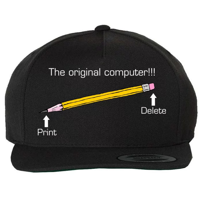 The Original Computer Pencil Wool Snapback Cap