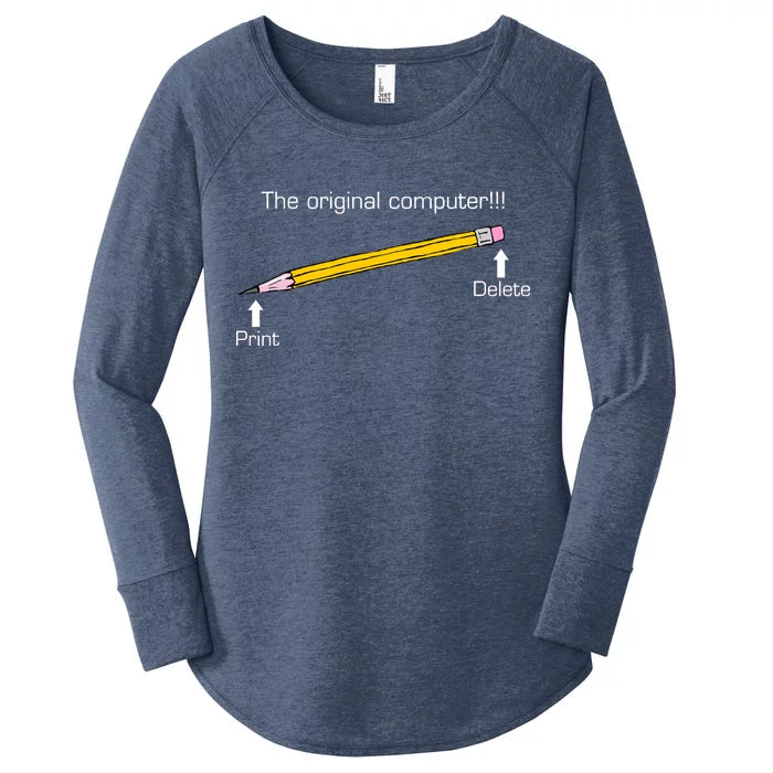 The Original Computer Pencil Women's Perfect Tri Tunic Long Sleeve Shirt