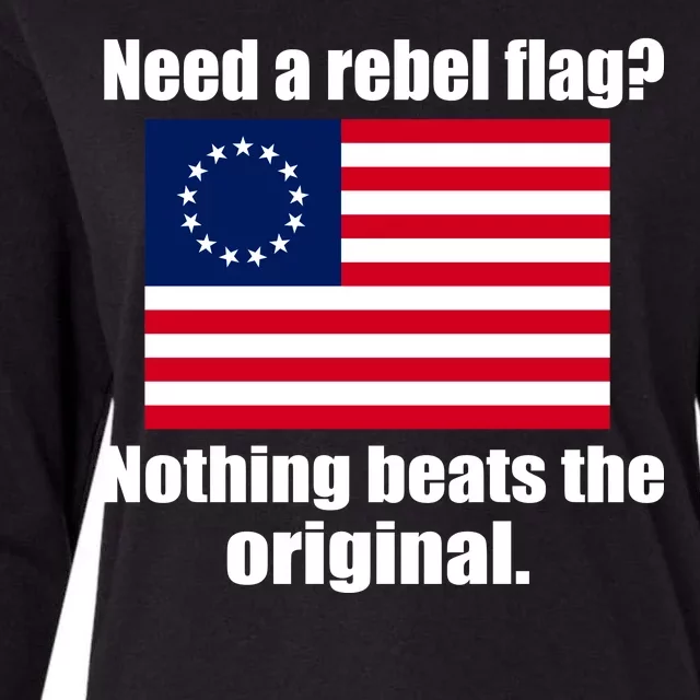 The Original Rebel Colonial Flag Womens Cotton Relaxed Long Sleeve T-Shirt