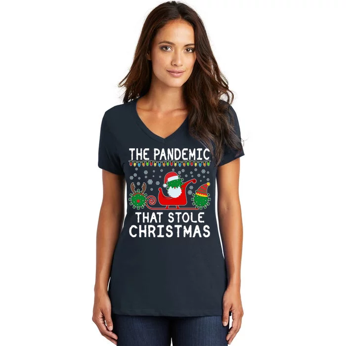 The Pandemic That Stole Christmas Women's V-Neck T-Shirt