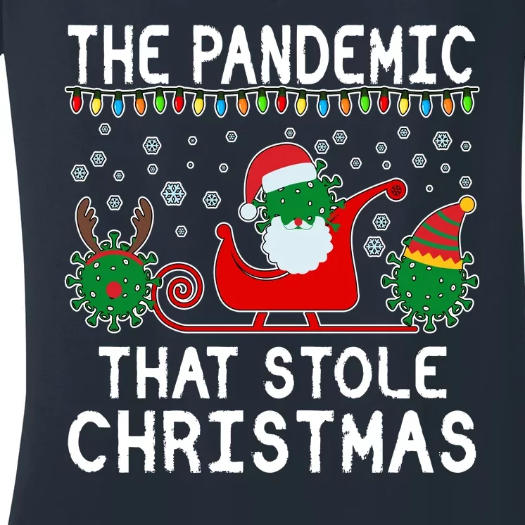 The Pandemic That Stole Christmas Women's V-Neck T-Shirt