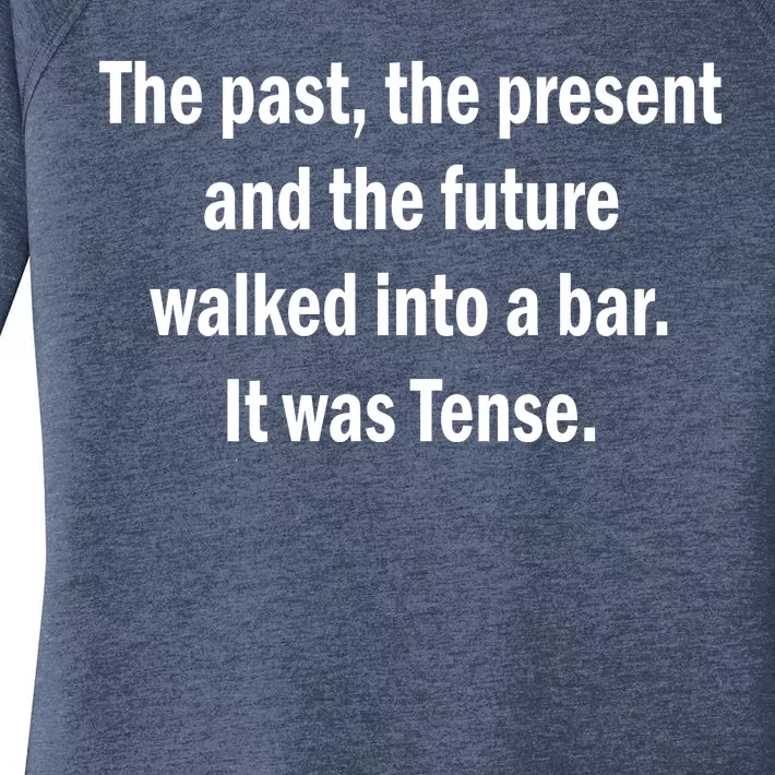 The Past Present Future Tense Bar Women's Perfect Tri Tunic Long Sleeve Shirt