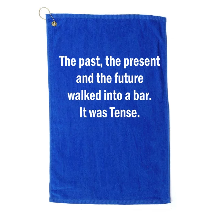 The Past Present Future Tense Bar Platinum Collection Golf Towel