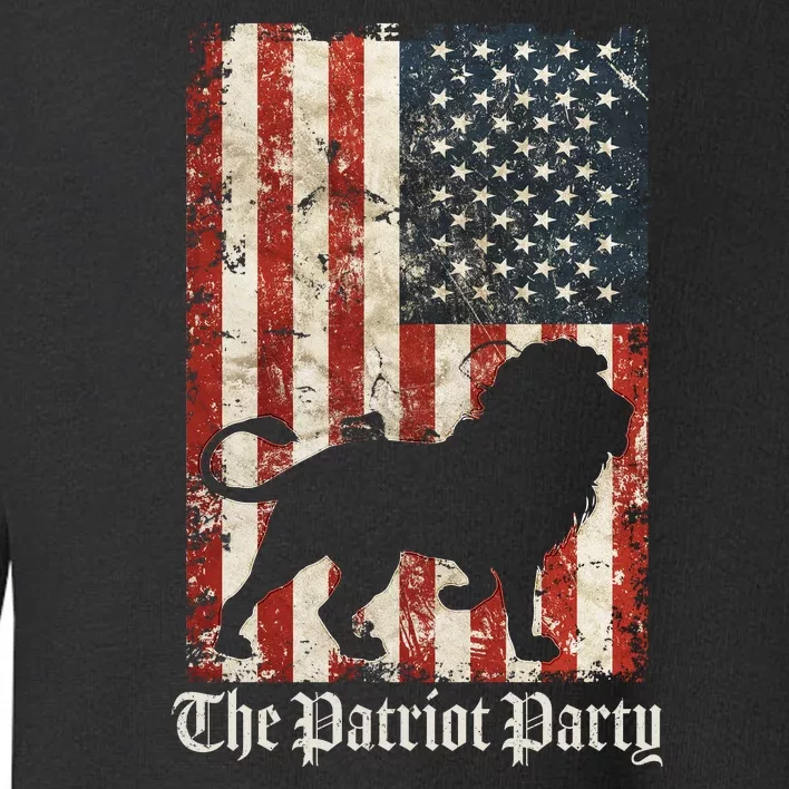 The Patriot Party Lion Distressed Flag Toddler Sweatshirt