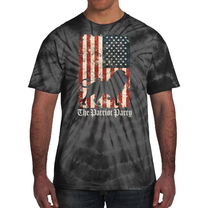 The Patriot Party Lion Distressed Flag Tie-Dye T-Shirt