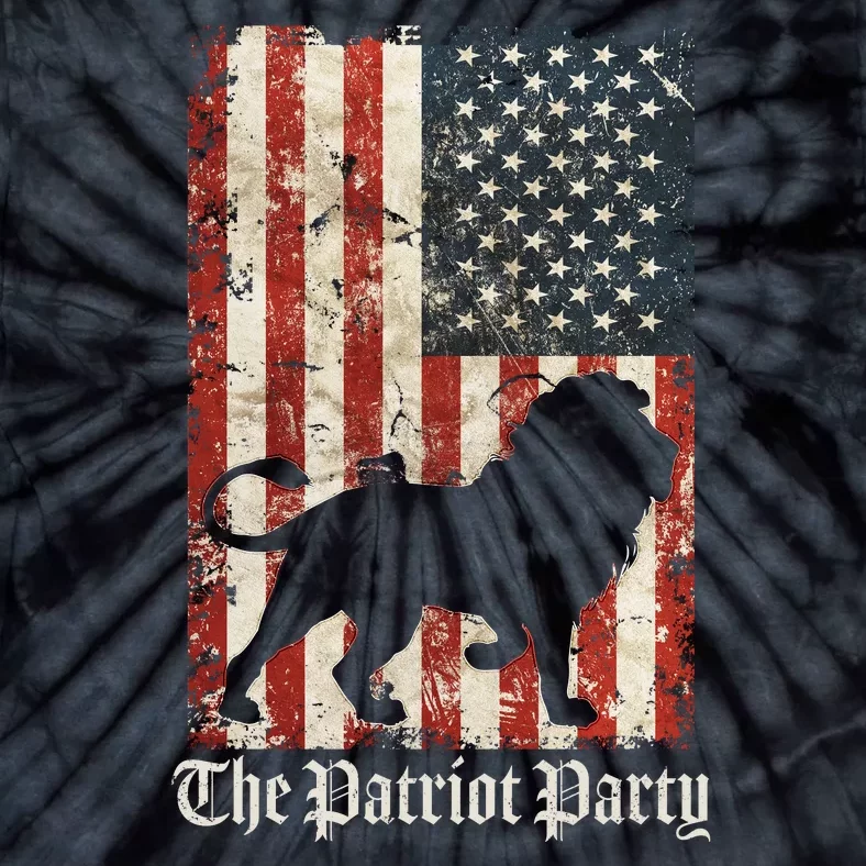 The Patriot Party Lion Distressed Flag Tie-Dye T-Shirt