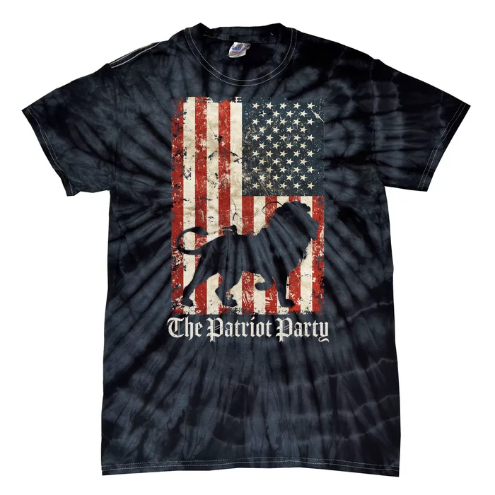 The Patriot Party Lion Distressed Flag Tie-Dye T-Shirt