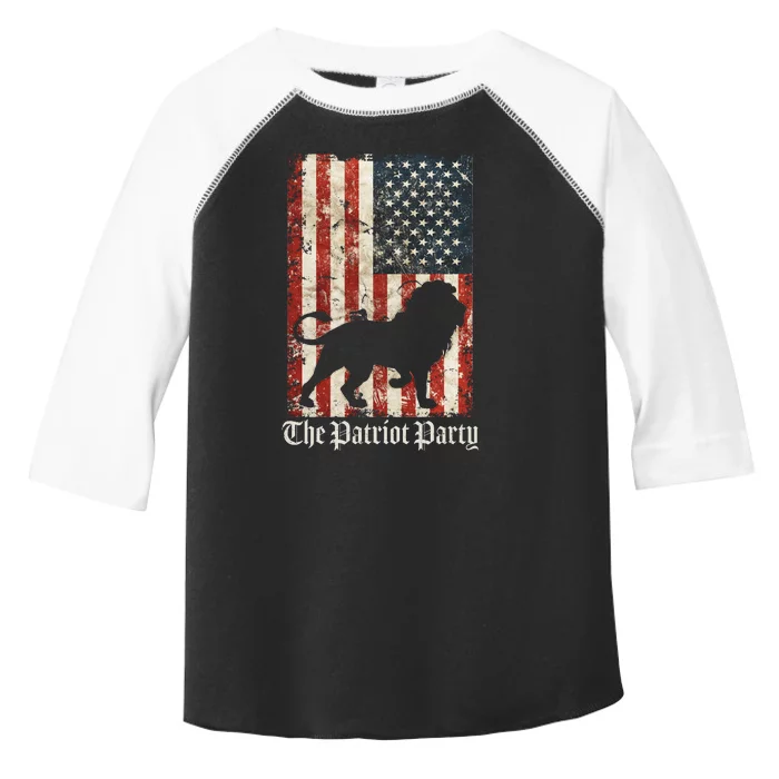 The Patriot Party Lion Distressed Flag Toddler Fine Jersey T-Shirt