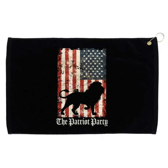 The Patriot Party Lion Distressed Flag Grommeted Golf Towel