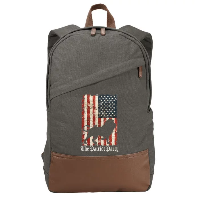 The Patriot Party Lion Distressed Flag Cotton Canvas Backpack