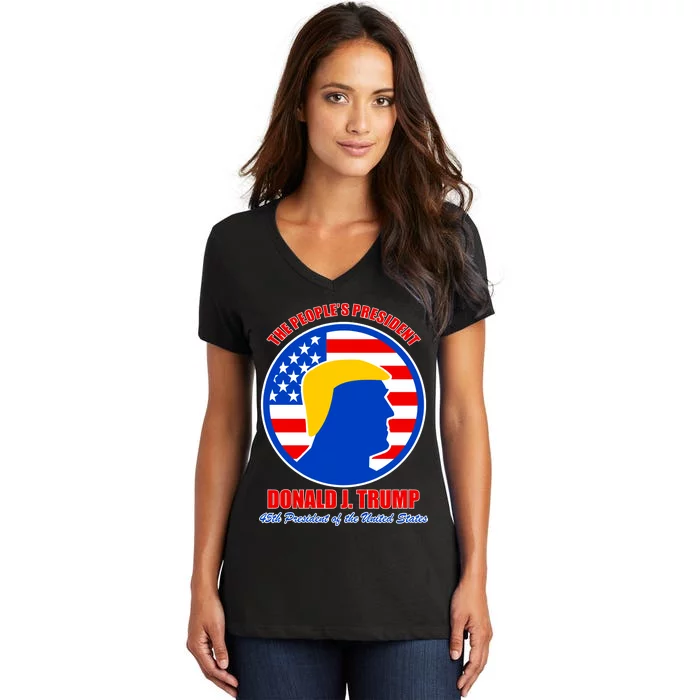 The People's President Donald Trump USA Logo Women's V-Neck T-Shirt