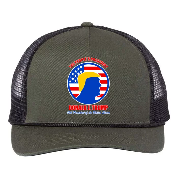 The People's President Donald Trump USA Logo Retro Rope Trucker Hat Cap