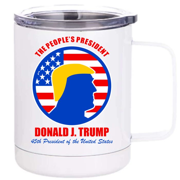 The People's President Donald Trump USA Logo Front & Back 12oz Stainless Steel Tumbler Cup