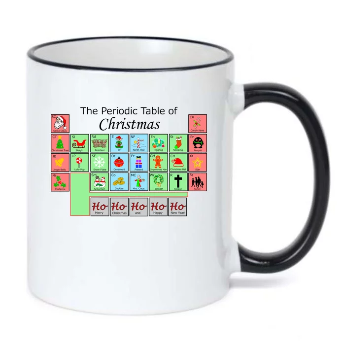 The Periodic Table Of Christmas Elements Black Color Changing Mug