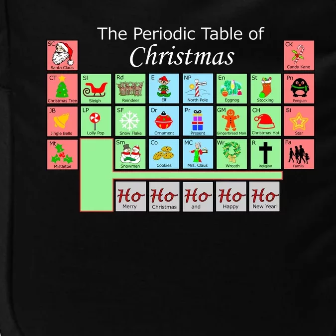 The Periodic Table Of Christmas Elements Impact Tech Backpack